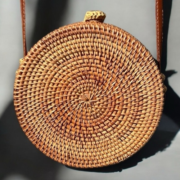 🌻Handmade Natural Woven Rattan Crossbody Bag - Picture 5 of 10